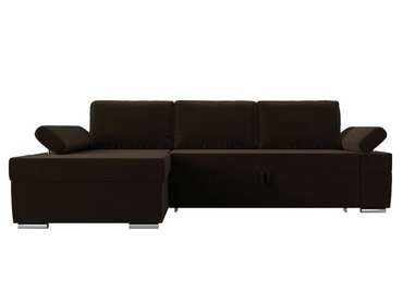Угловой диван-кровать Канкун коричневого цвета левый угол