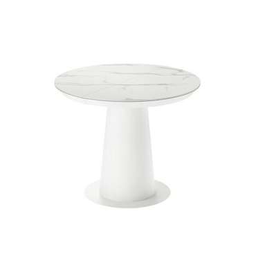 Раздвижной обеденный стол Зир L со столешницей цвета белый мрамор