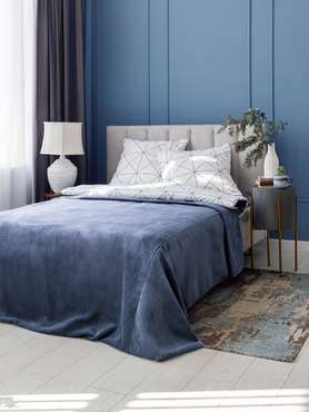 Покрывало Duo Cilium Indigo 230x240 синего цвета