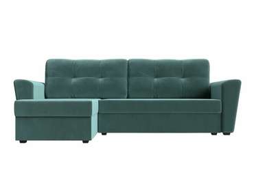 Угловой диван-кровать Амстердам лайт бирюзового цвета левый угол