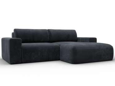 Угловой диван-кровать Лига-036 Классик темно-серого цвета правый