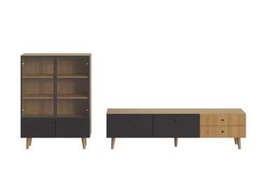 Комплект мебели для гостиной Frida 3 черно-бежевого цвета