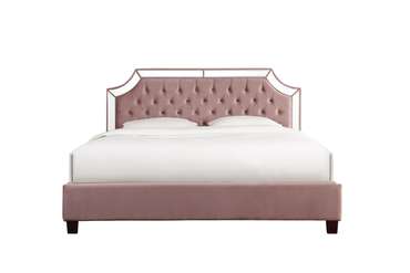 Кровать с зеркальными вставками 180х200 розового цвета