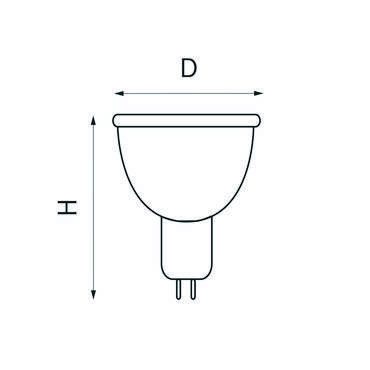 ЛАМПА LED 220V MR11 G5.3 3W=35W 240LM 120G 3000K 20000H