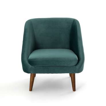 Кресло велюровое Smon темно-зеленого цвета