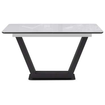 Раздвижной обеденный стол Иматра бело-черного цвета