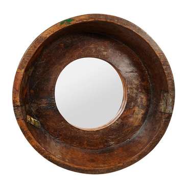 Набор из двух настенных зеркал Plate коричневого цвета