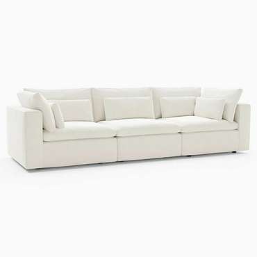 Модульный диван Harmony в обивке из рогожки светло-бежевого цвета