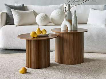 Стол журнальный Mono Stripe D70 коричневого цвета