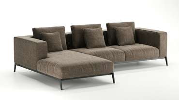 Угловой диван Loft темно-коричневого цвета