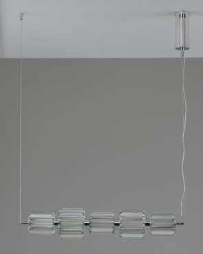 Светодиодная подвесная люстра Prismique V11720-PL серебристого цвета