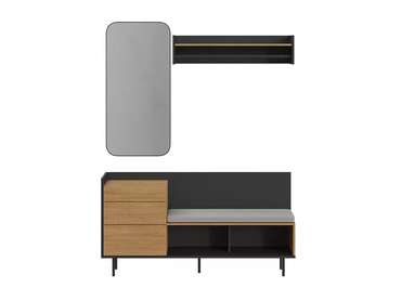 Комплект мебели для прихожей Look 7 черно-бежевого цвета