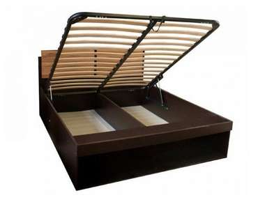 Кровать с подъемным механизмом Hyper 160х200 темно-коричневого цвета