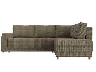Угловой диван-кровать Лига 024 бежево-коричневого цвета правый угол