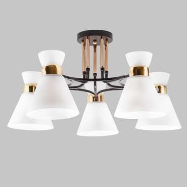 Потолочная люстра MD.5692-5-S-COFFEE+FGD (стекло, цвет белый)