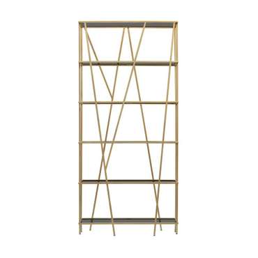 Стеллаж Eva золотого цвета со стеклянными полками