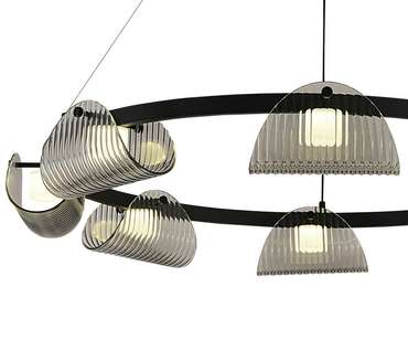 Люстра Каспи черный d95 h150 Led 8*6W (4000K)