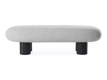 Банкетка Liora светло-серого цвета с черными ножками