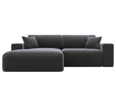 Угловой диван-кровать Лига 036 Классик темно-серого цвета левый угол