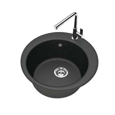 Кухонная мойка круглая Maretti Kitchen MR475-BL 47 см черного цвета