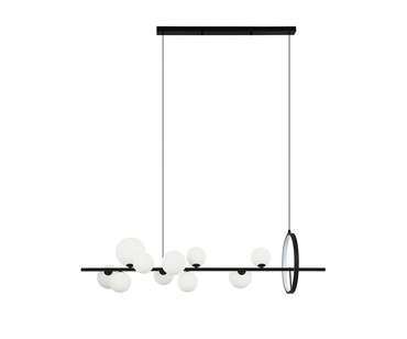 Люстра Иона черный (плафоны белые матовые) w120*28 h200 G9 10*5W+ Led 17W (4000K) (Led) (лампами не комплектуется)