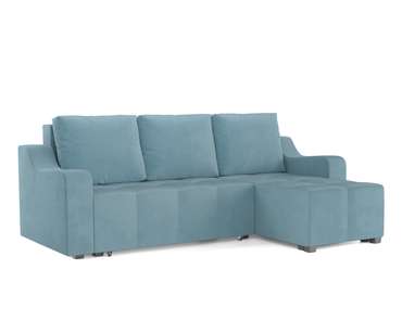 Угловой диван-кровать Берн голубого цвета