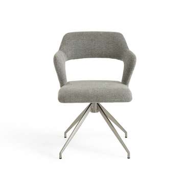 Кресло для столовой из рифленой ткани Asyar серого цвета
