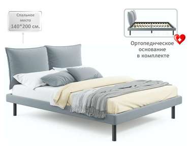 Кровать Fly 140х200 серого цвета с ортопедическим основанием