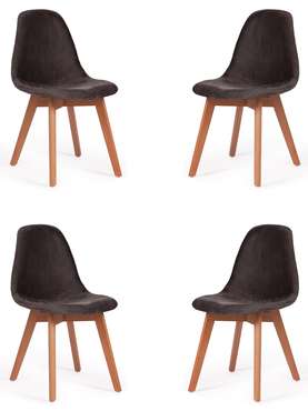 Комплект из четырех стульев Cindy серо-коричневого цвета