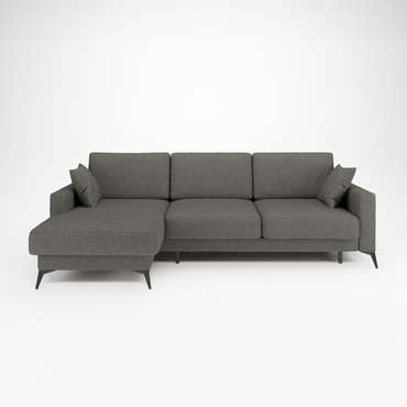 Угловой диван-кровать Наоми темно-серого цвета левый