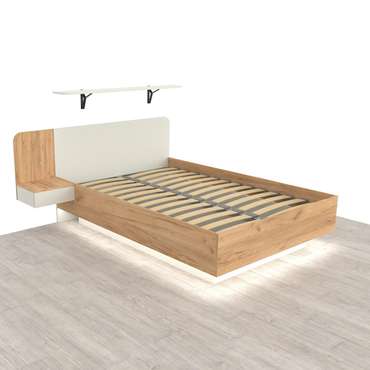 Кровать Астра 160х200 серо-бежевого цвета с подъемным механизмом и одним ящиком 