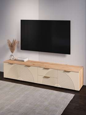 Тумба под телевизор Ингрия Luxe 5 бежевого цвета