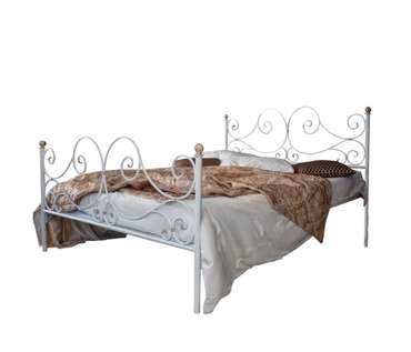 Кованая кровать Верона 140х200 белого цвета