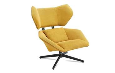 Кресло с поворотным механизмом Boston желтого цвета