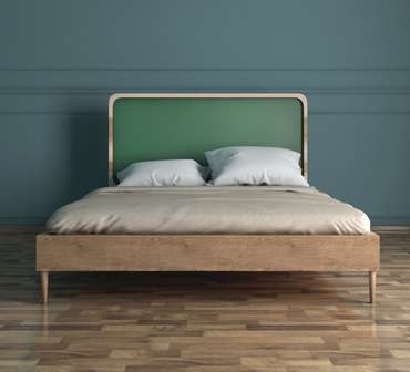 Кровать Ellipse 140х200 коричнево-зеленого цвета