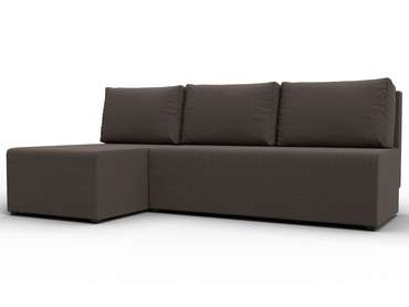 Угловой диван-кровать Поло темно-коричневого цвета левый