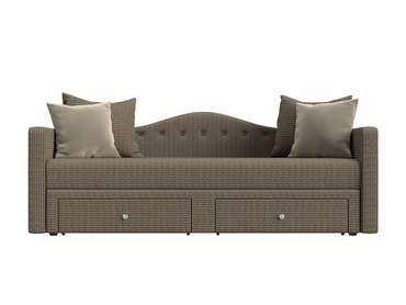 Детский прямой диван-кровать Дориан бежево-коричневого цвета