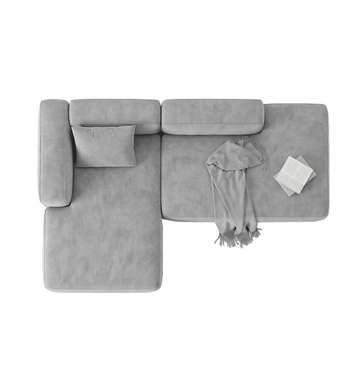 Угловой диван One серого цвета левый