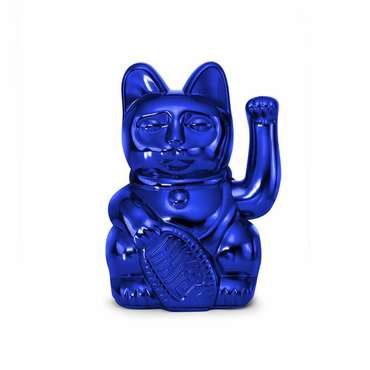 Декоративная фигурка-статуэтка Lucky Cat M ярко-синего цвета