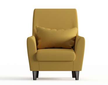 Кресло из велюра Кастилия желтого цвета