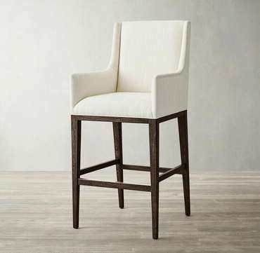 Барный стул с подлокотниками Сен-Морис молочного цвета