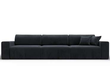 Диван-кровать Лига 036 Классик Лонг в обивке из велюра темно-серого цвета