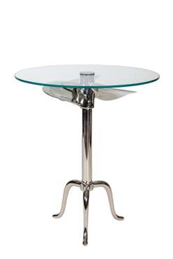 Кофейный столик Пропеллер 1 серебряного цвета