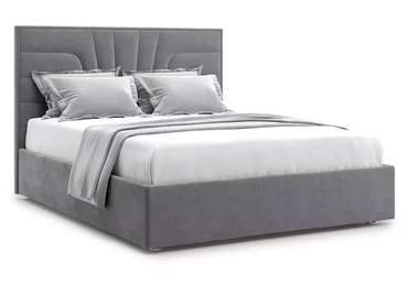 Кровать Premium Milana 140х200 серого цвета с подъемным механизмом
