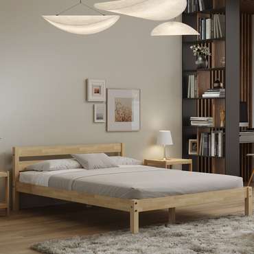 Кровать Мечта 140х190 бежевого цвета без подъемного механизма