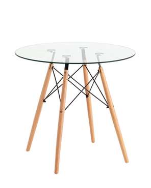 Обеденный стол Dsw Eames прозрачно-бежевого цвета