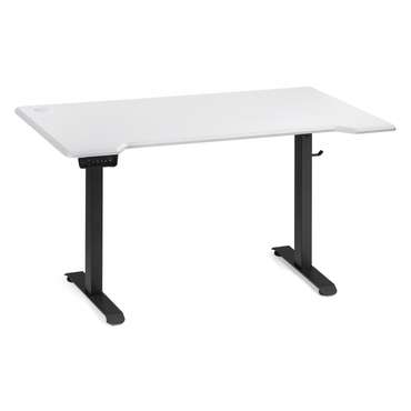 Письменный стол Маркос 140 бело-черного цвета с подъемным механизмом 