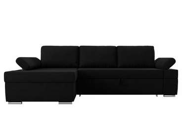 Угловой диван-кровать Канкун черного цвета левый угол