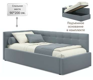Кровать Bonna 90х200 с подъемным механизмом серого цвета