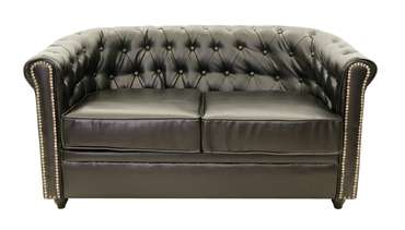 Кожаный диван Karo черного цвета